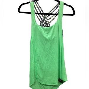 Green lululemon athletic tank top with built in sports bra